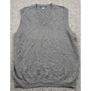 McGeorge Ballantyne Scotland Men's Cashmere Sweater Vest Sz XL Gray Grandpa